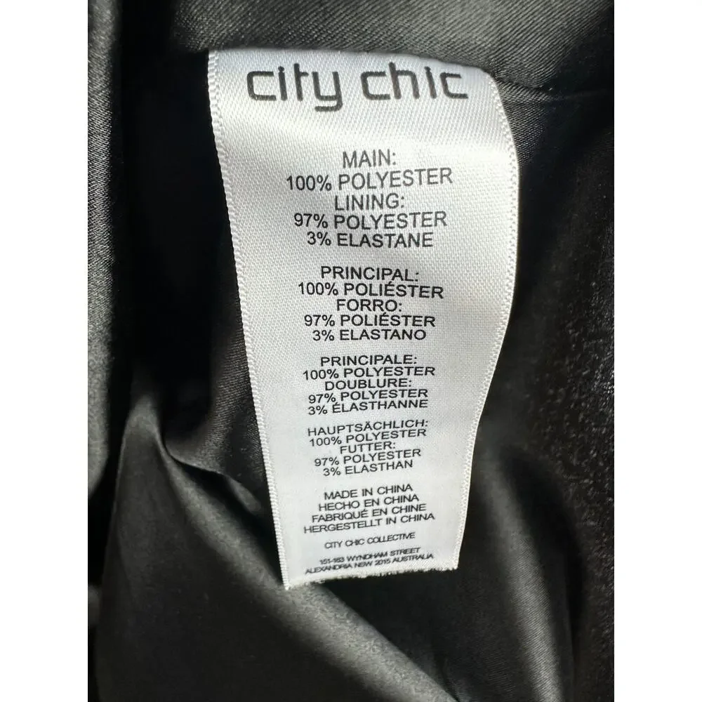 City Chic Entwine Ruched Cold Shoulder Tulip Midi Dress Black Plus Size L 20 - Picture 13 of 14